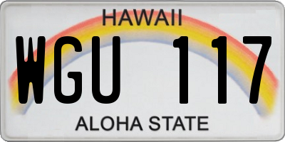 HI license plate WGU117