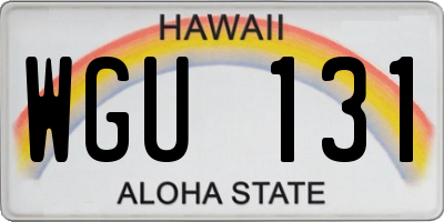 HI license plate WGU131