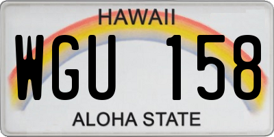 HI license plate WGU158