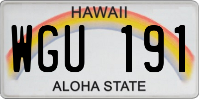 HI license plate WGU191