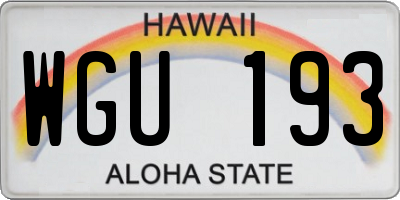 HI license plate WGU193