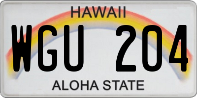 HI license plate WGU204