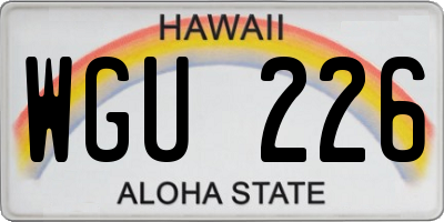 HI license plate WGU226