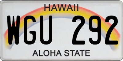 HI license plate WGU292