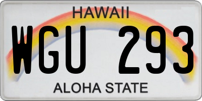 HI license plate WGU293