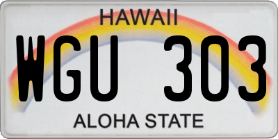 HI license plate WGU303