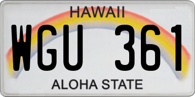 HI license plate WGU361