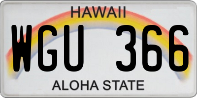 HI license plate WGU366
