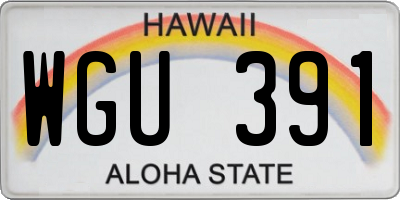 HI license plate WGU391