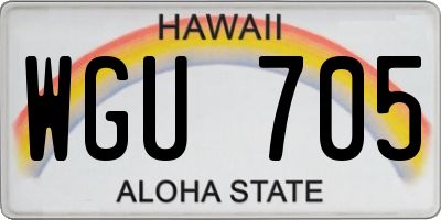 HI license plate WGU705
