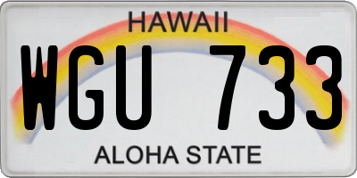 HI license plate WGU733