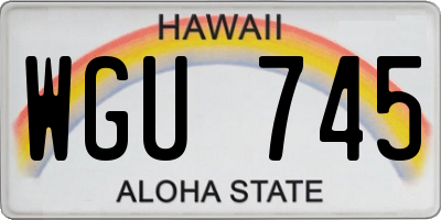 HI license plate WGU745