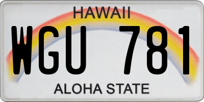 HI license plate WGU781