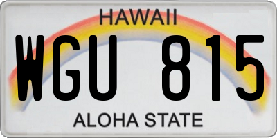 HI license plate WGU815
