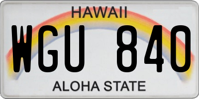 HI license plate WGU840