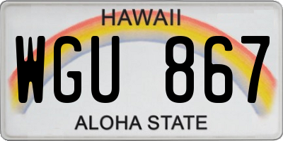 HI license plate WGU867