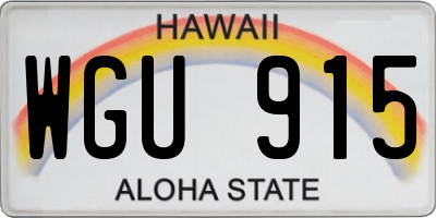HI license plate WGU915