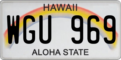 HI license plate WGU969