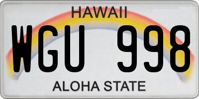 HI license plate WGU998