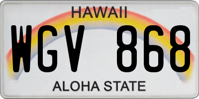 HI license plate WGV868