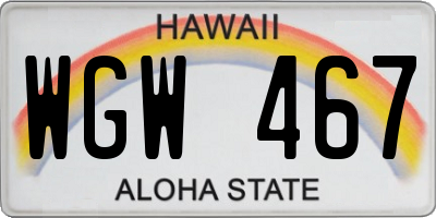 HI license plate WGW467
