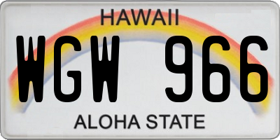 HI license plate WGW966