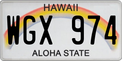 HI license plate WGX974