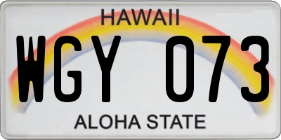 HI license plate WGY073