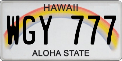 HI license plate WGY777