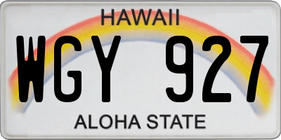 HI license plate WGY927
