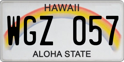 HI license plate WGZ057