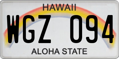 HI license plate WGZ094