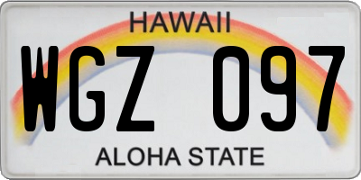 HI license plate WGZ097