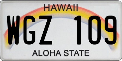 HI license plate WGZ109