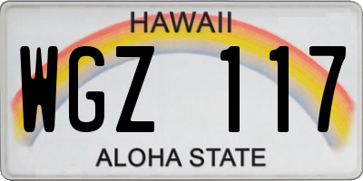 HI license plate WGZ117