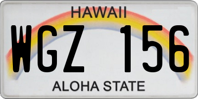 HI license plate WGZ156