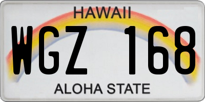 HI license plate WGZ168