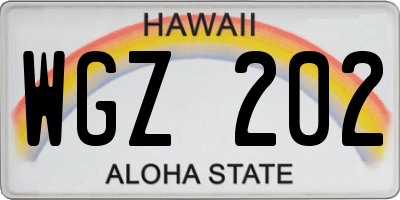 HI license plate WGZ202