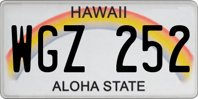 HI license plate WGZ252