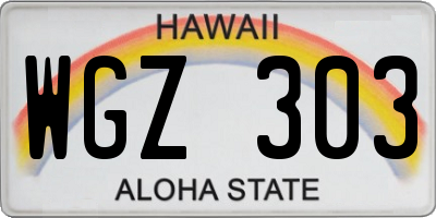 HI license plate WGZ303