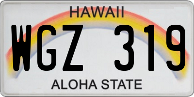 HI license plate WGZ319