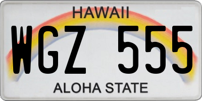 HI license plate WGZ555