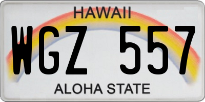 HI license plate WGZ557