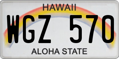 HI license plate WGZ570