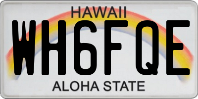 HI license plate WH6FQE