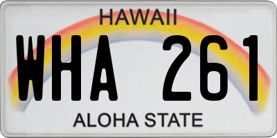 HI license plate WHA261