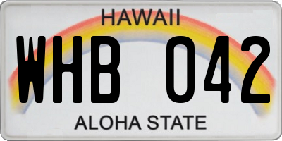 HI license plate WHB042