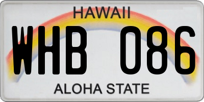 HI license plate WHB086