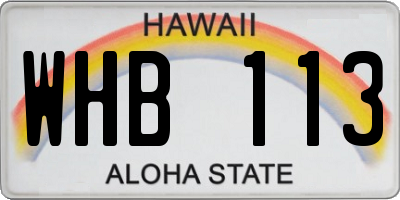HI license plate WHB113