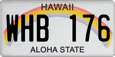 HI license plate WHB176